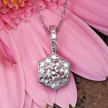 14KW .50CTW Diamond Hexagon Pendant  DPD-26805